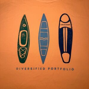 Life Is Good Crusher Mens Size XL Cotton Orange Kayak  Canoe Cotton T-shirt